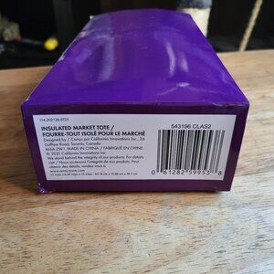 California Innovations Insulated Foldable Market Tote Black & Purple Pattern BN